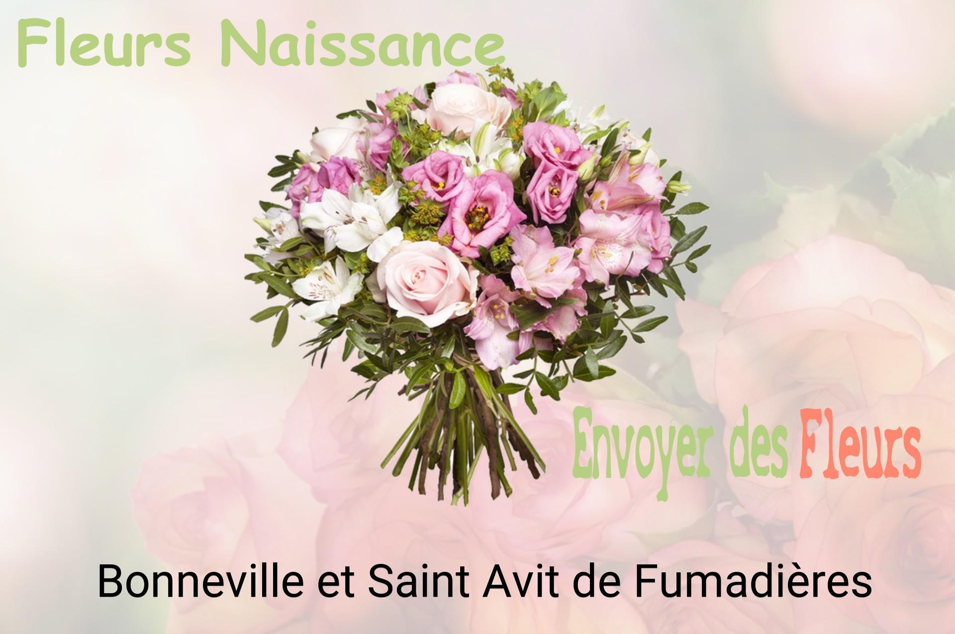 Bouquet de fleurs de naissance livré à Bonneville-et-Saint-Avit-de-Fumadières